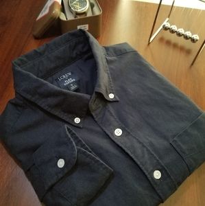 J. Crew Navy Flex Oxford Shirt